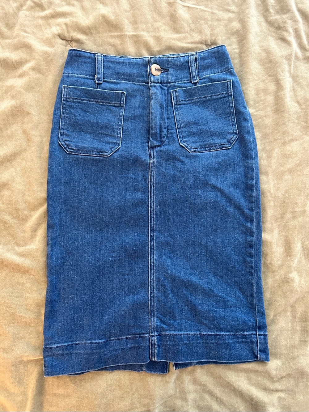 Anthropologie Indigo Denim Pencil Skirt